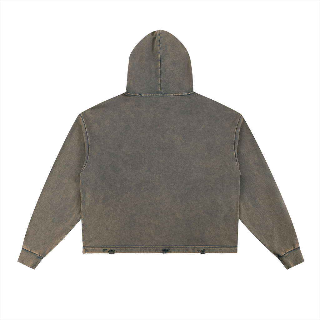 'RMA' Vintage Washed Frayed-Hem Hoodie