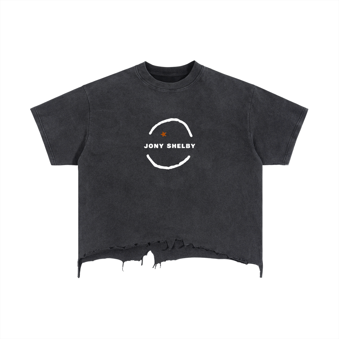 'Jony Shelby' Boxy Distressed Hem Tee